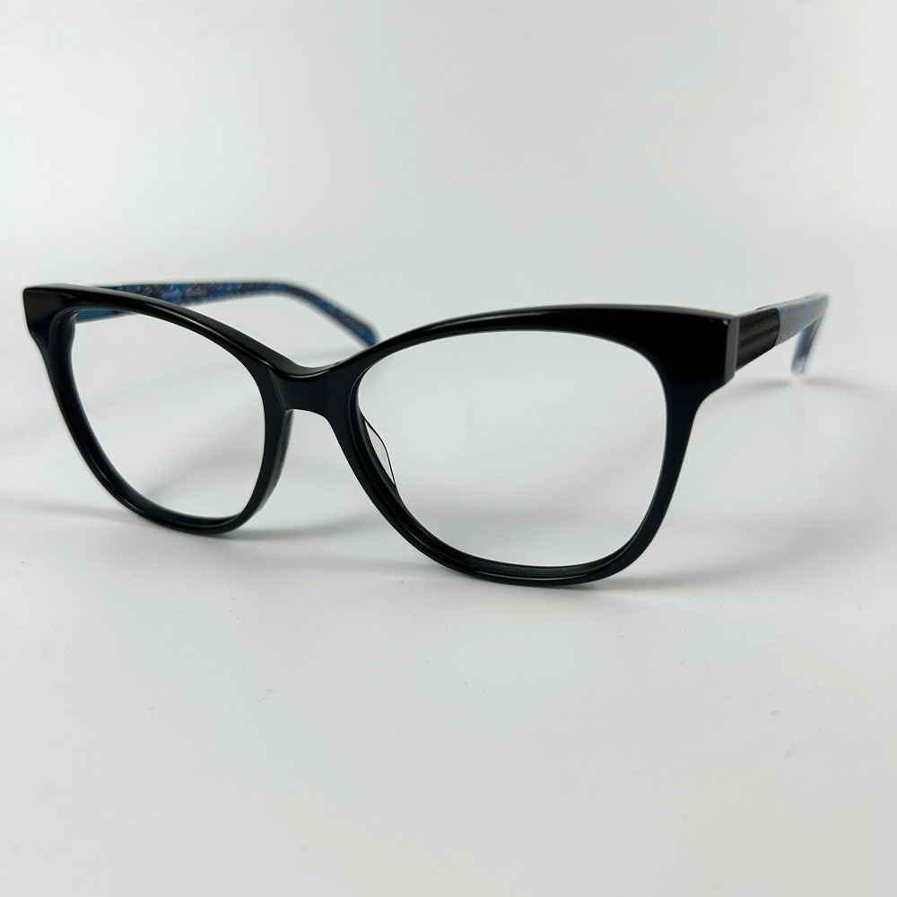 Bulova Albury Womens Eyeglasses Frame Black & Blue Plastic Full Rim 55-16-135 mm